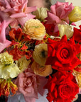 Flower Box “Red Hot Citrus” - roses, ranunculuses (ONLY MIAMI)