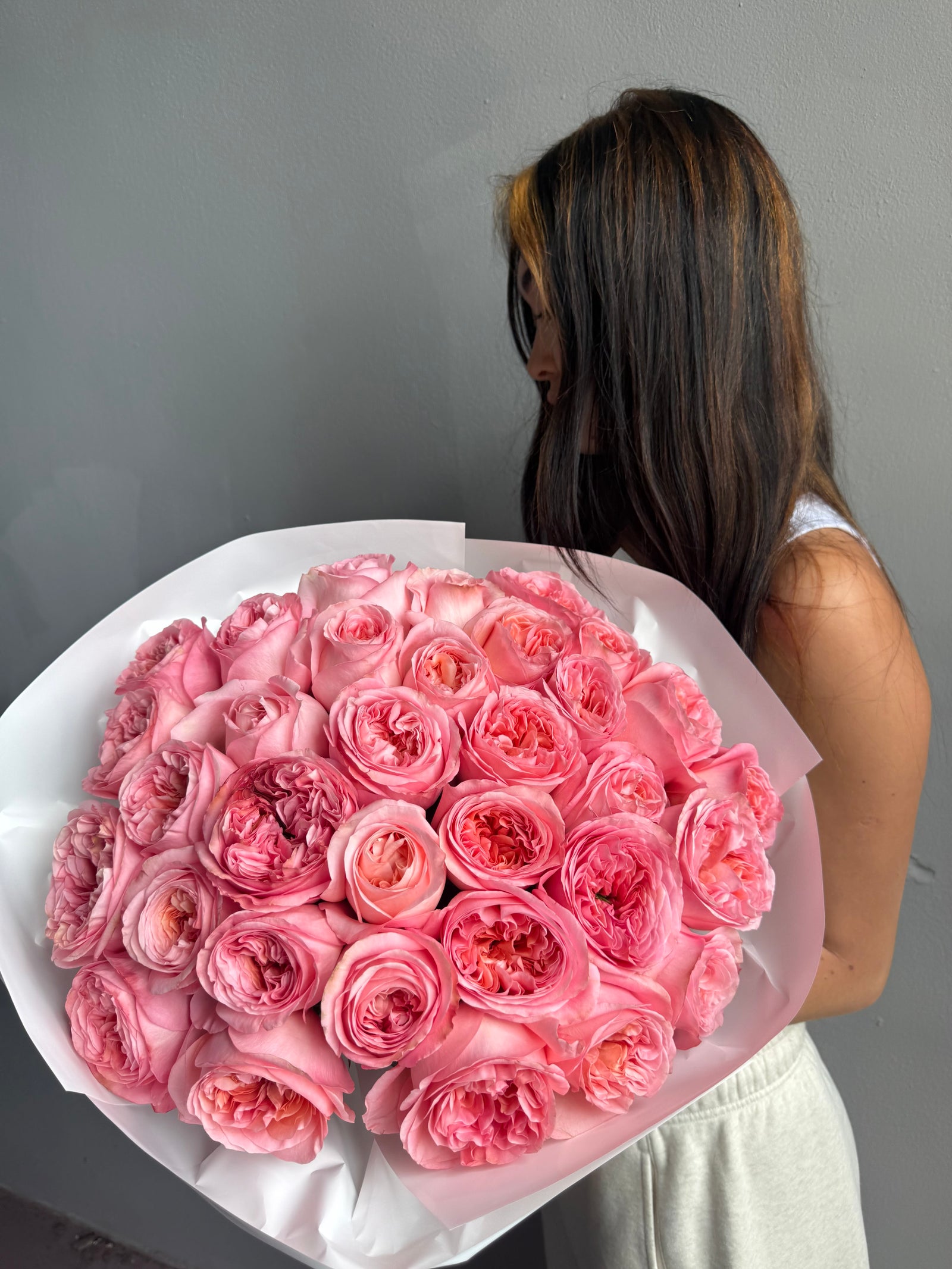 Bouquet "Pink Expression" - pink garden roses