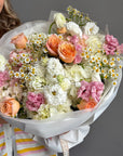 Bouquet "Petal Provocateur" - lisianthus, chamomile, hydrangeas, roses