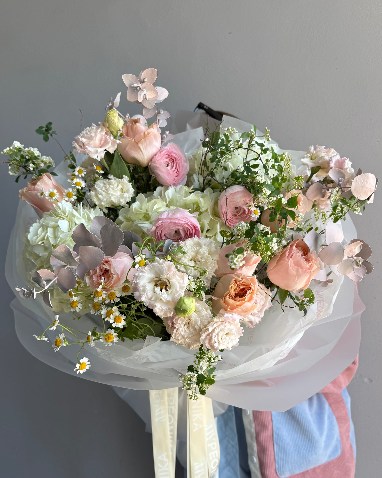 Bouquet “Soft Power” - Lisianthus, spirea, roses, ranunculus, hydrangeas