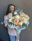Bouquet “Summer Breeze” — roses, ranunculus, peonies, anthuriums