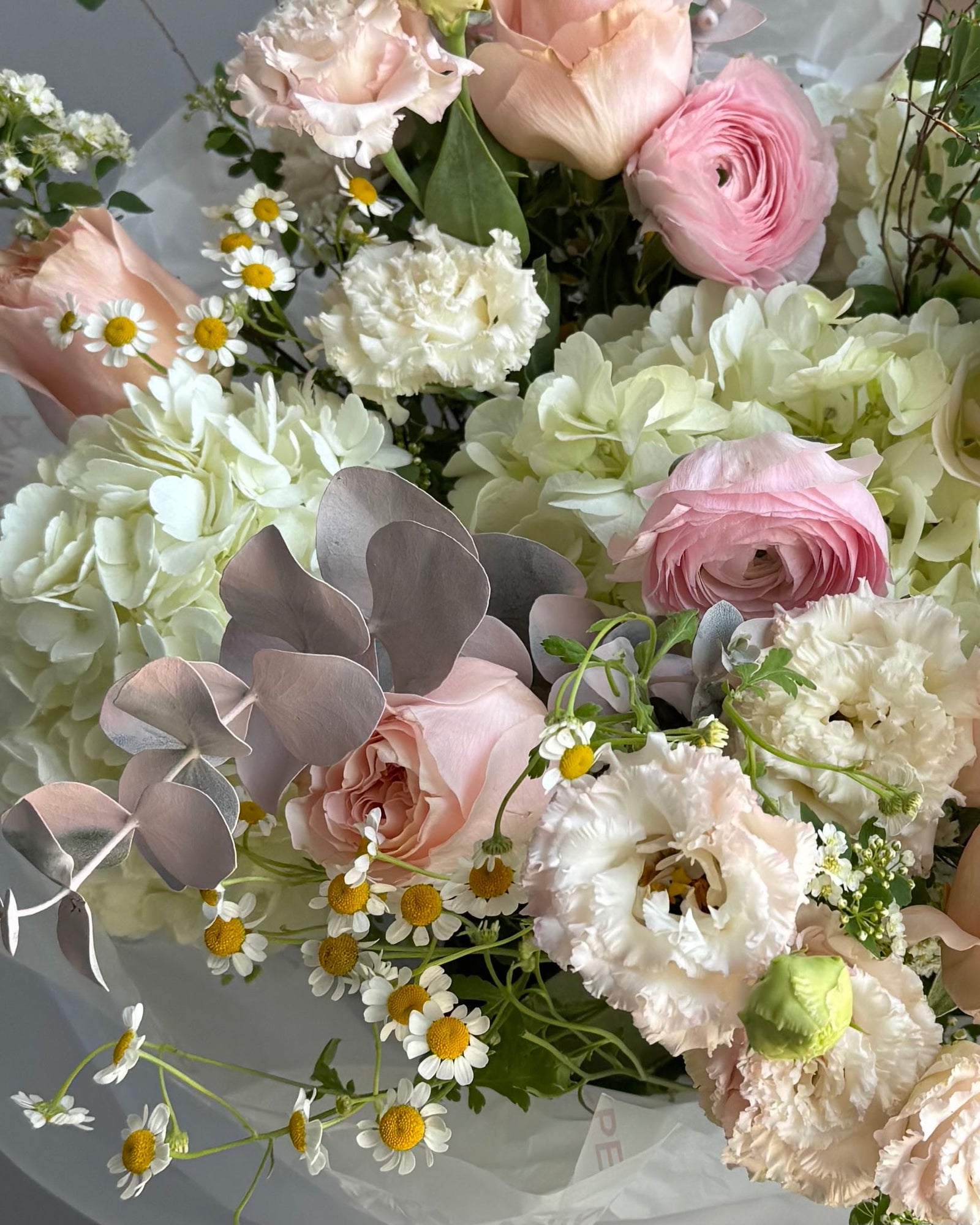 Bouquet “Soft Power” - Lisianthus, spirea, roses, ranunculus, hydrangeas
