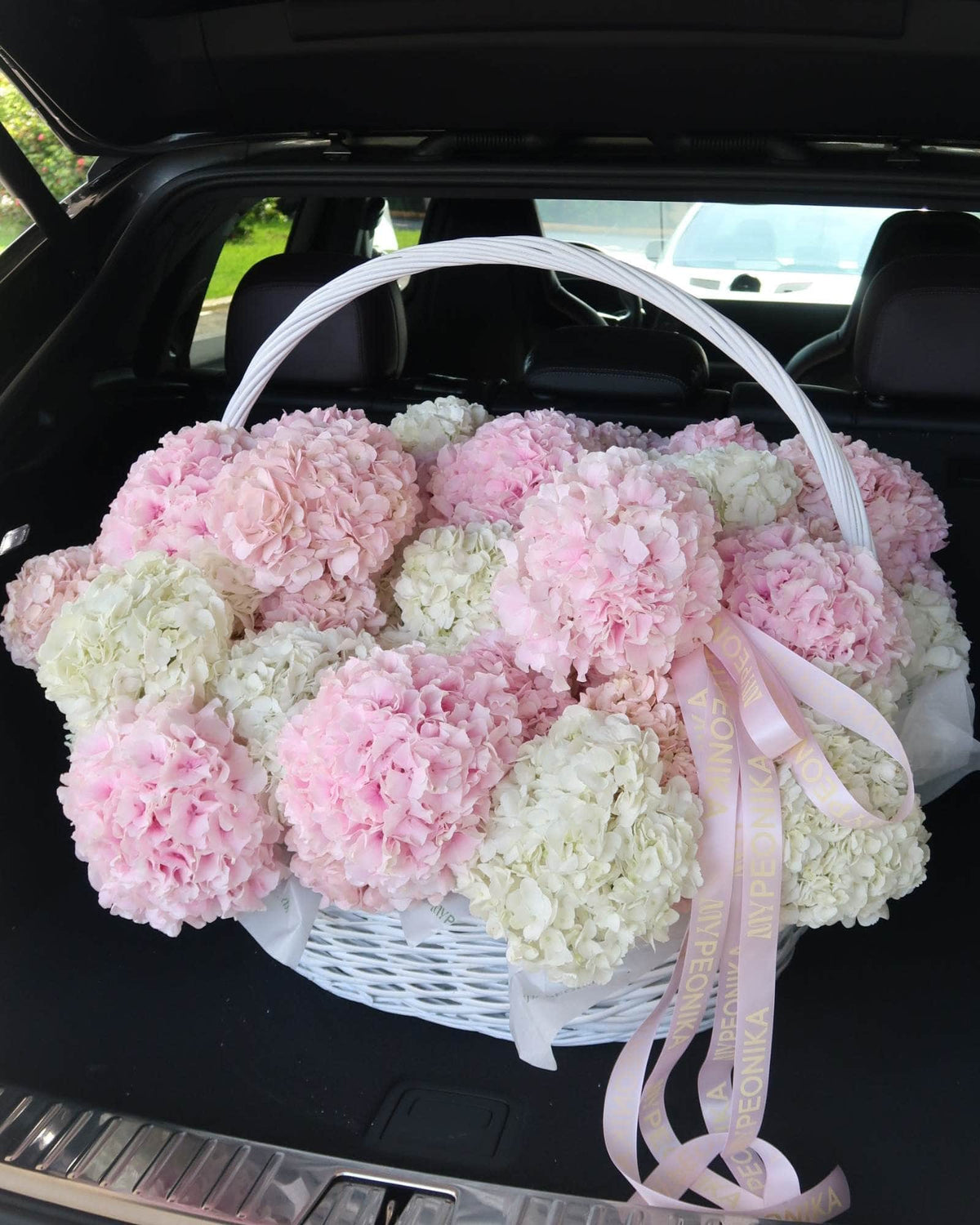 Flower Basket “Say Nothing. Send This” — hydrangeas