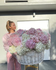 Flower Basket “Say Nothing. Send This” — hydrangeas