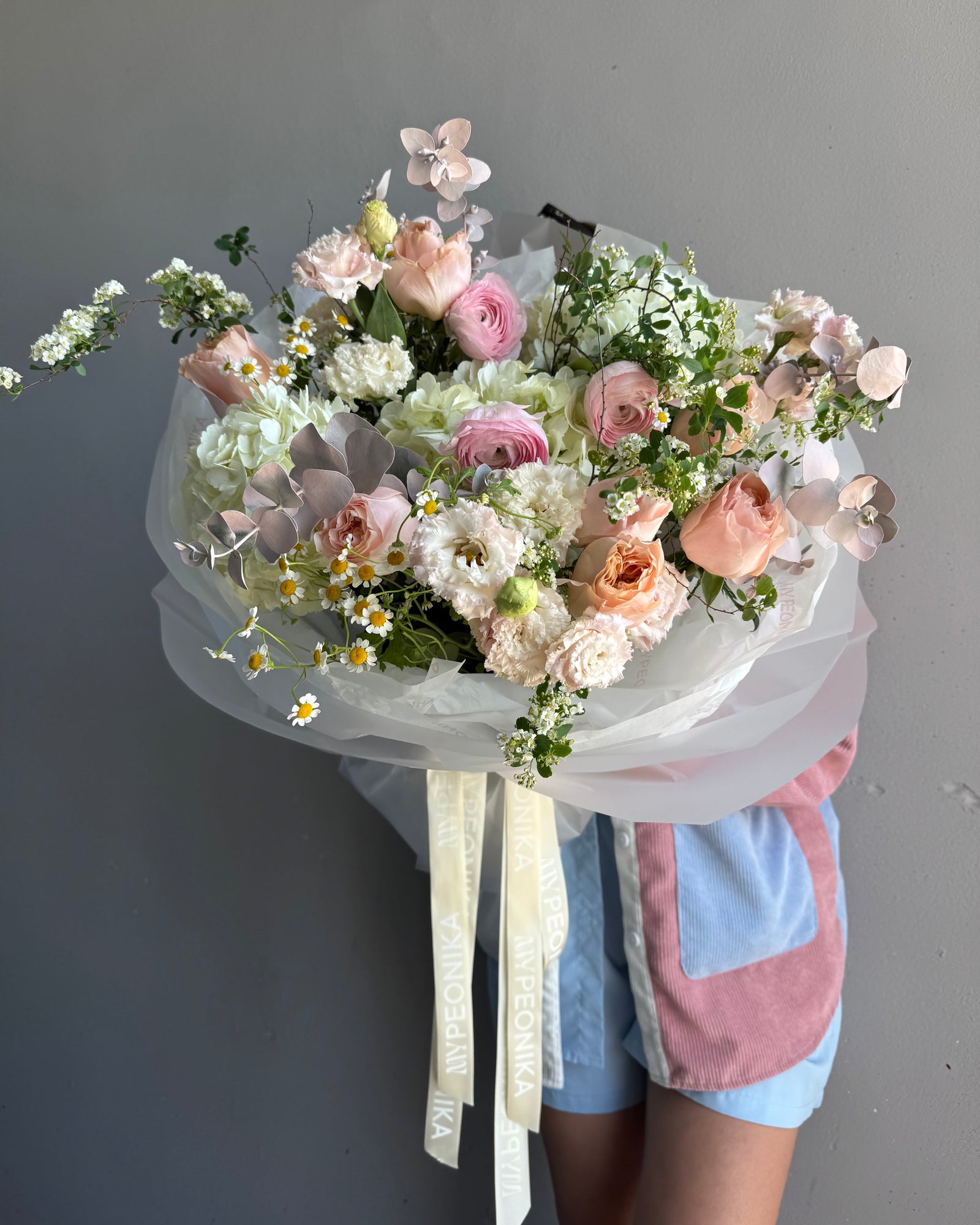 Bouquet “Soft Power” - Lisianthus, spirea, roses, ranunculus, hydrangeas