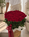Long Red Rose Basket