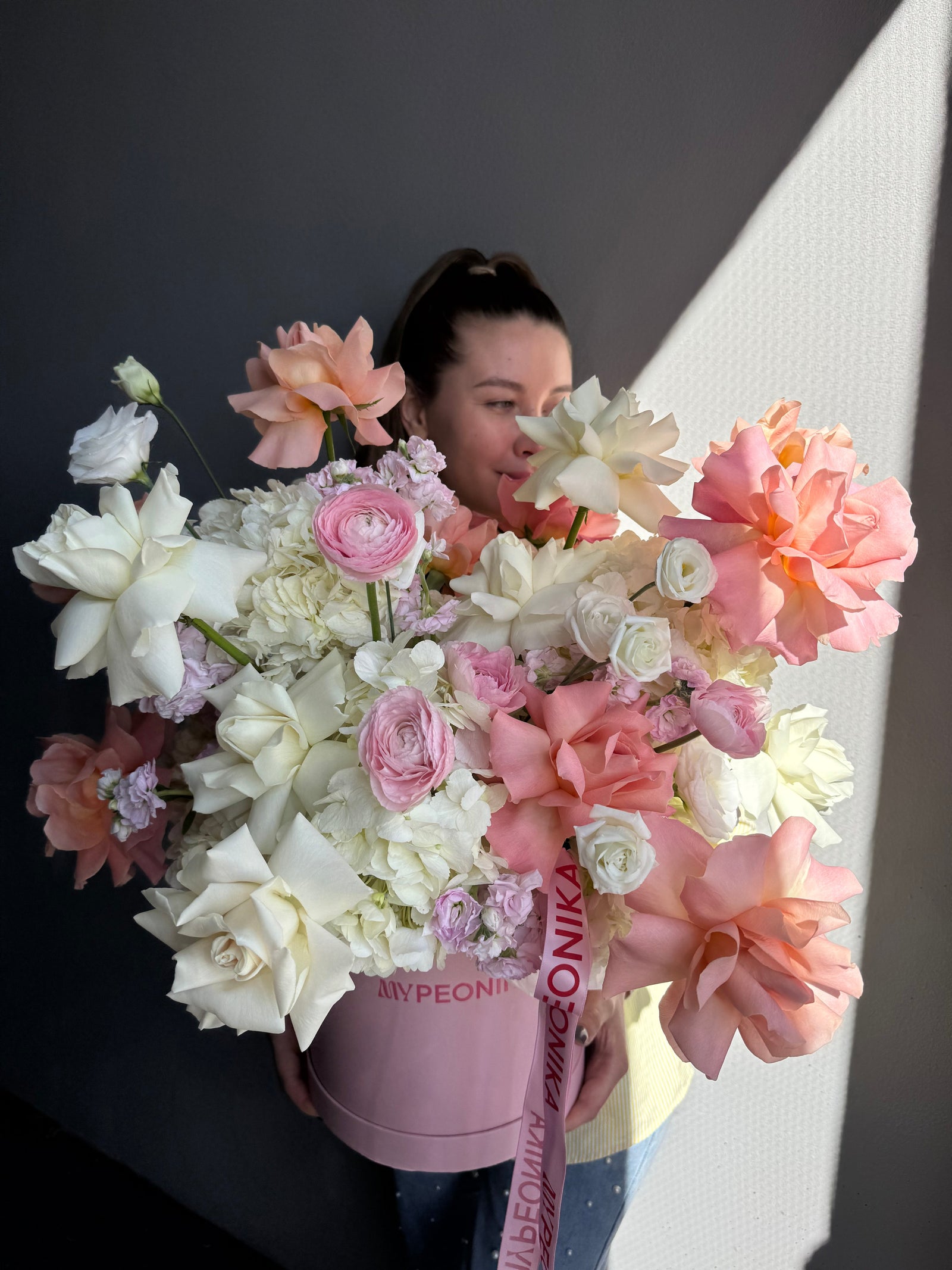 Flower Box “Petal Perfection” - ranunculuses, roses