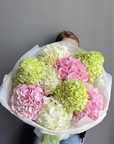 Bouquet "Hydrangea Lover" - pink, green and white hydrangeas