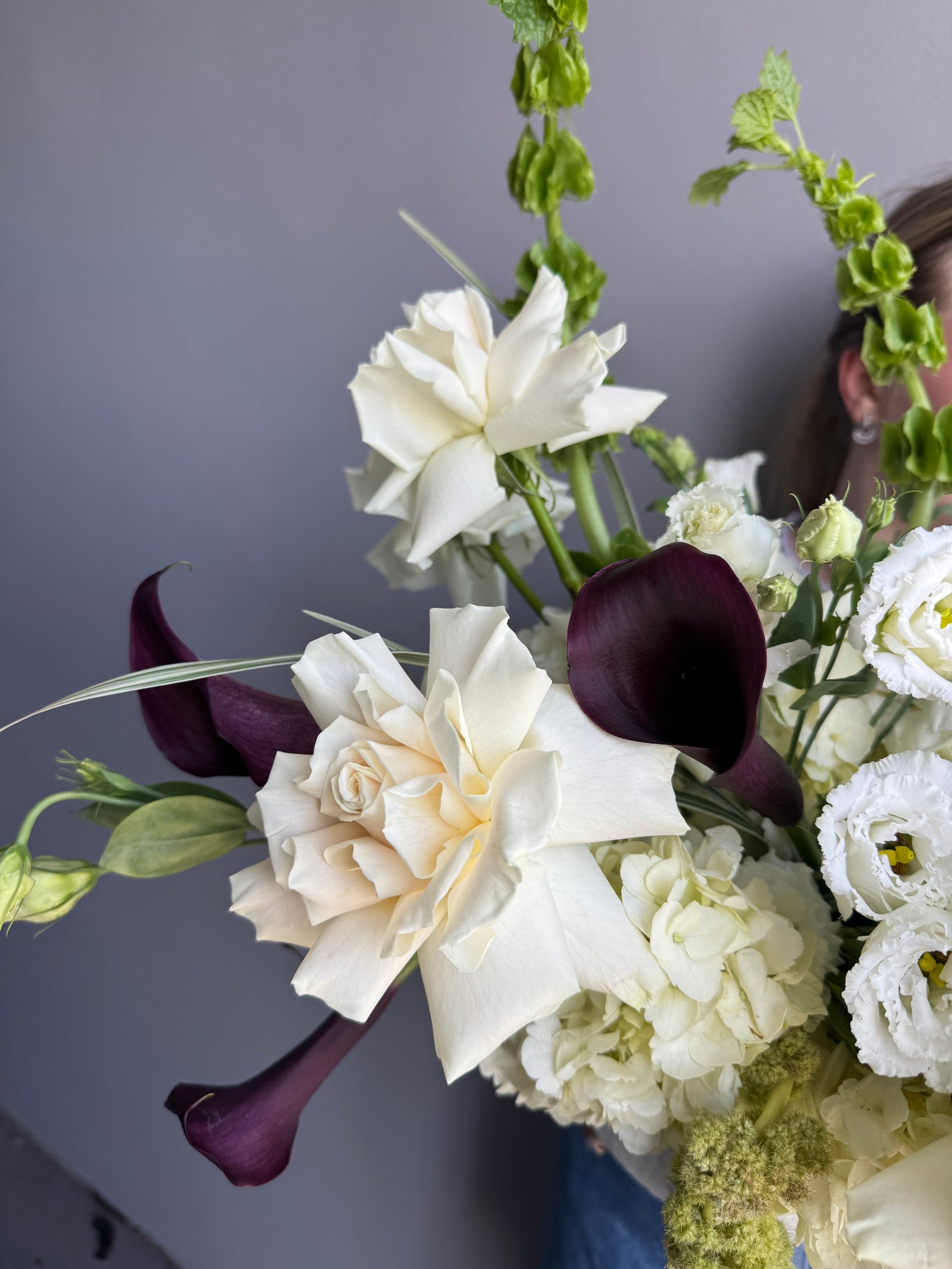 Interior Arrangement “Avant Garde” - calla, roses, lisianthus(ONLY MIAMI)