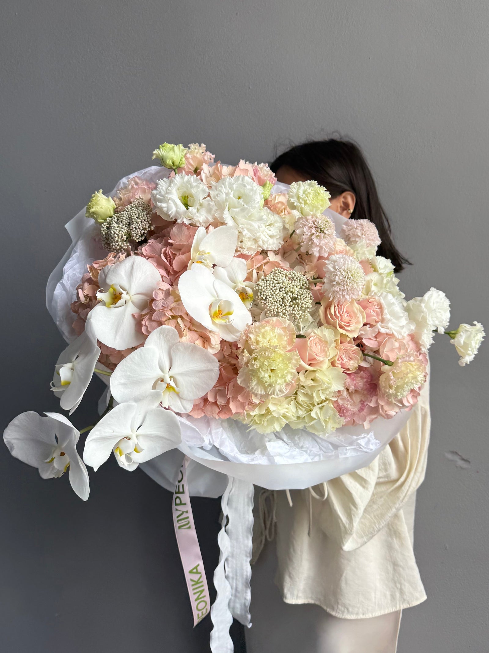 Bouquet “Soft But Obsessed” — orchid, rose, hydrangea, lisianthus
