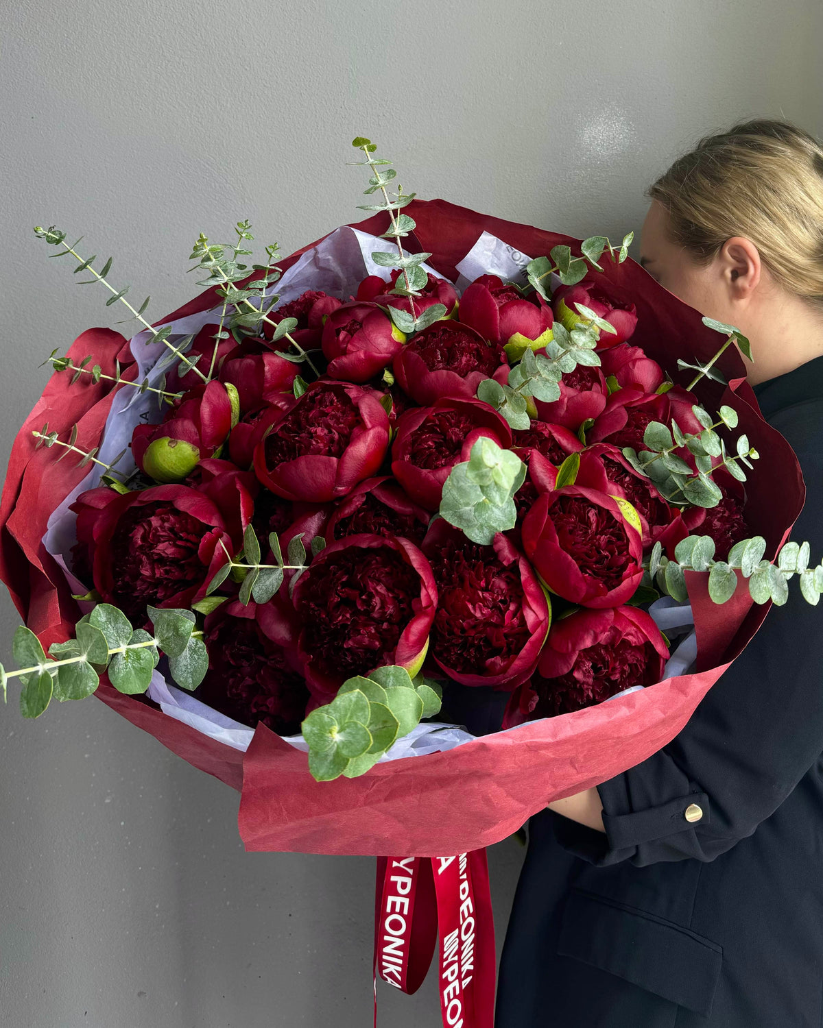 Bouquet "Peter Brand Peonies" - deep-red peonies
