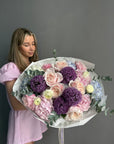 Bouquet “The Muse Room” – garden roses, hydrangeas, allium, eucalyptus