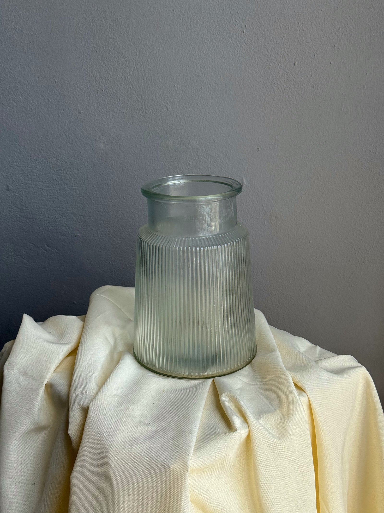Ribbed Glass Vase