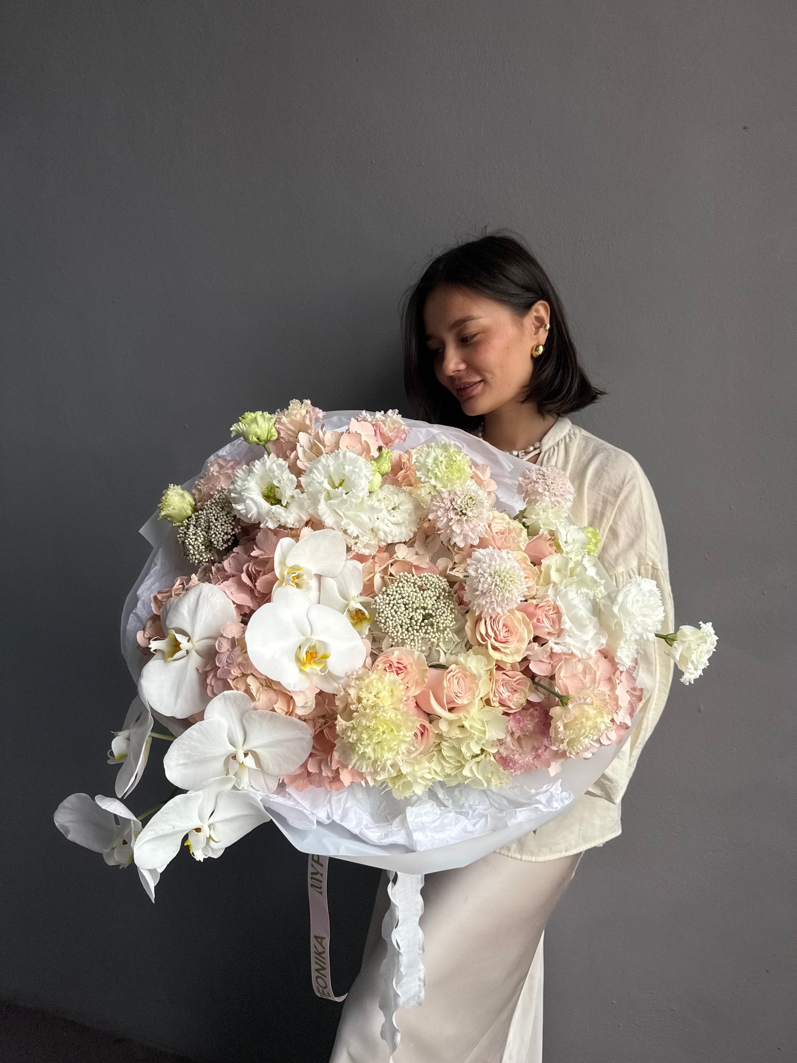 Bouquet “Soft But Obsessed” — orchid, rose, hydrangea, lisianthus