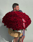 Flower Basket “Overwhelming Love” — 200 red roses