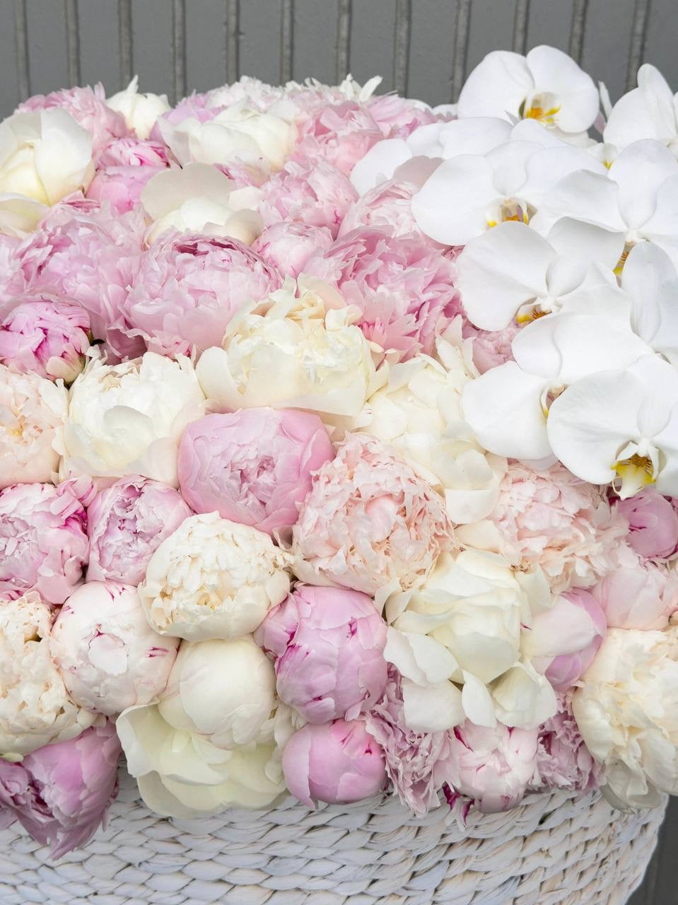 Flower Basket “Beyond Dreams” — peonies, orchids