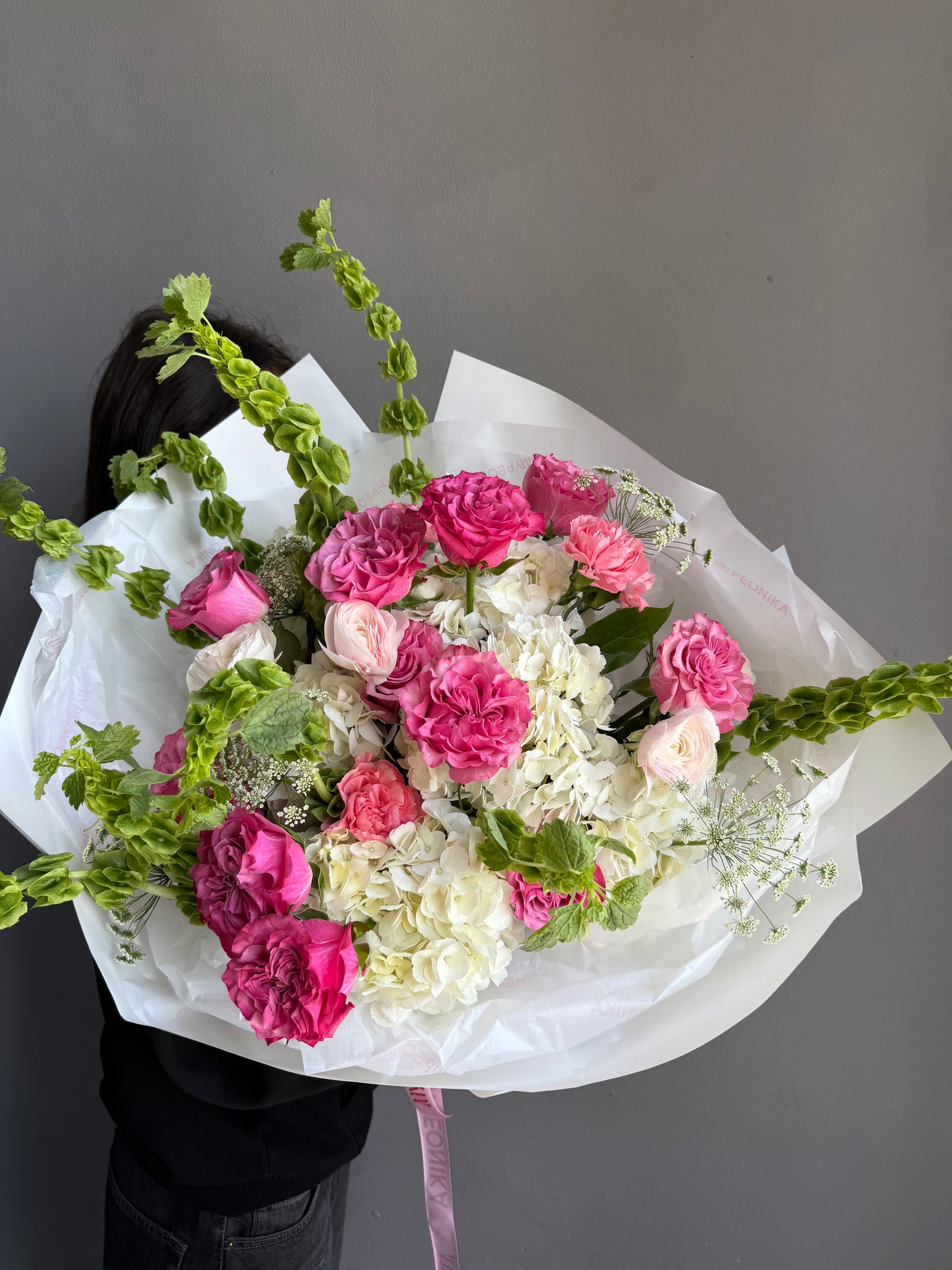 Bouquet “Floral Reverie” - bells, roses, hydrangeas, ranunculus