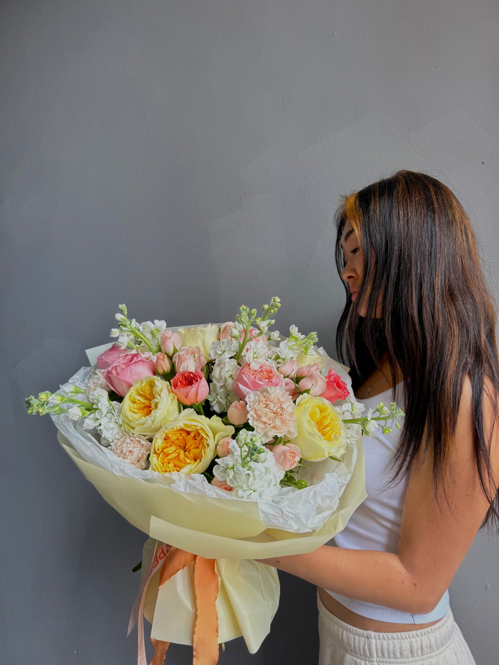 Bouquet “Cutie Pie” - garden roses, stock