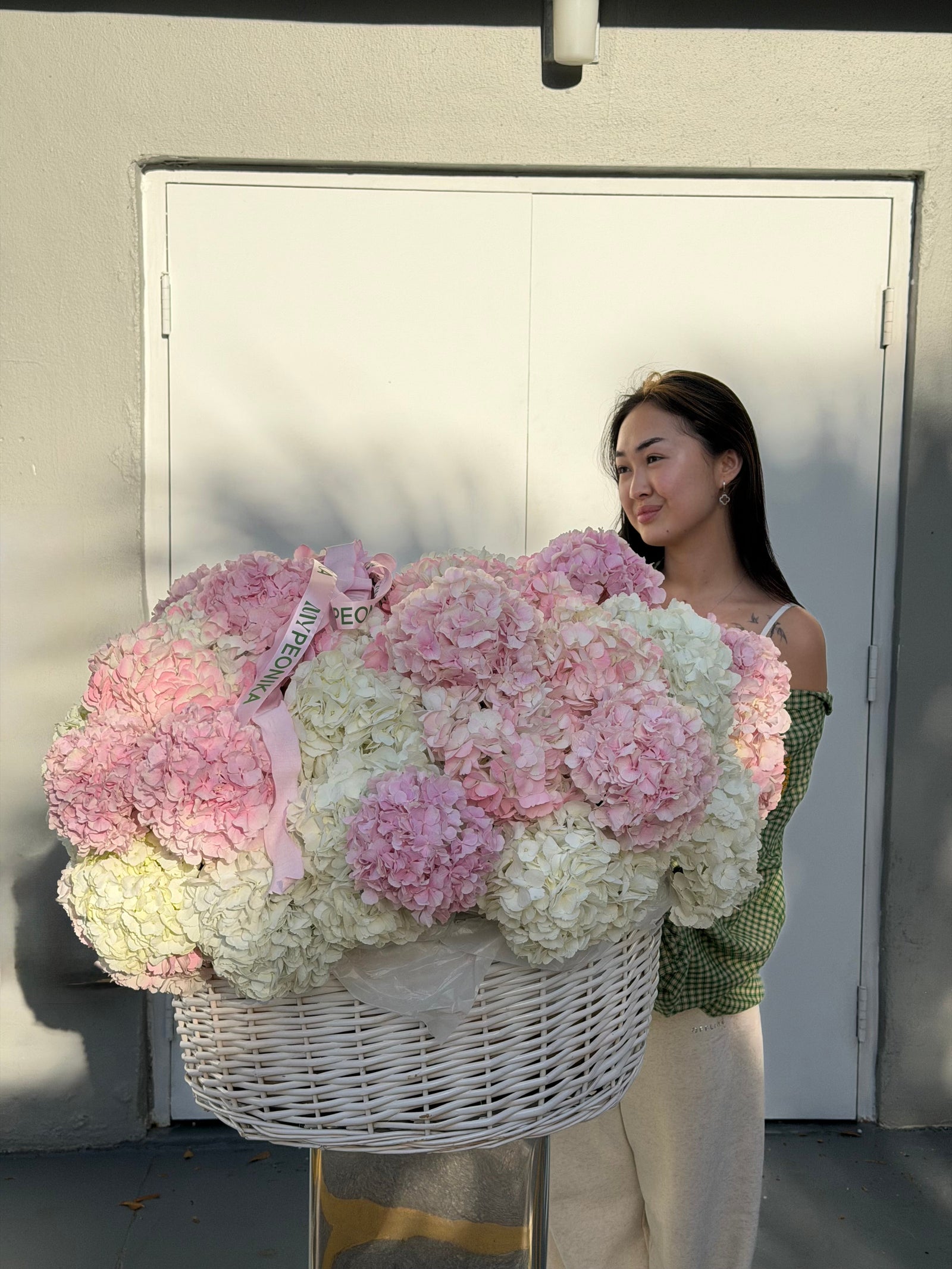 Flower Basket “Say Nothing. Send This” — hydrangeas