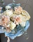 Bouquet “Summer Breeze” — roses, ranunculus, peonies, anthuriums