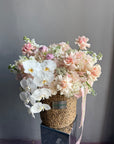 Flower Basket “I Mean… Look at It” — orchid, hydrangea, roses