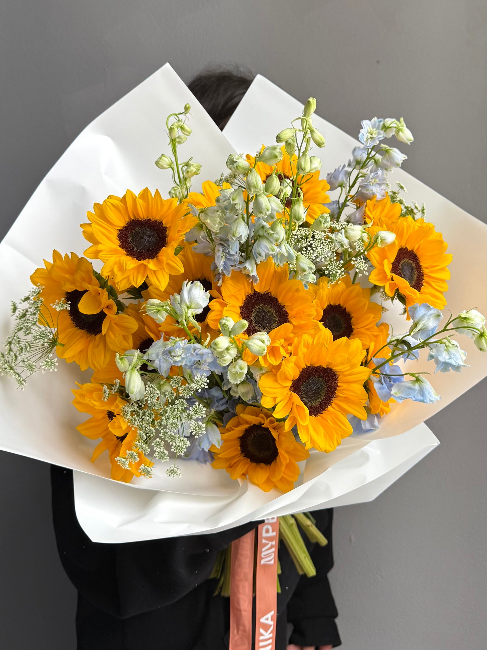 Bouquet “Hot Girl Summer” — sunflowers, delphinium