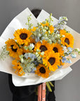 Bouquet “Hot Girl Summer” — sunflowers, delphinium