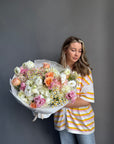 Bouquet "Petal Provocateur" - lisianthus, chamomile, hydrangeas, roses