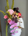 Bouquet in a vase “Island Luxe” (ONLY MIAMI) - orchids, anthuriums, birds of paradise