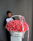 Flower Basket “Pink Happens” — Pink Expression roses