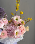 Flower Box “Spring Cutie” — ranunculus, hydrangea, roses, allium
