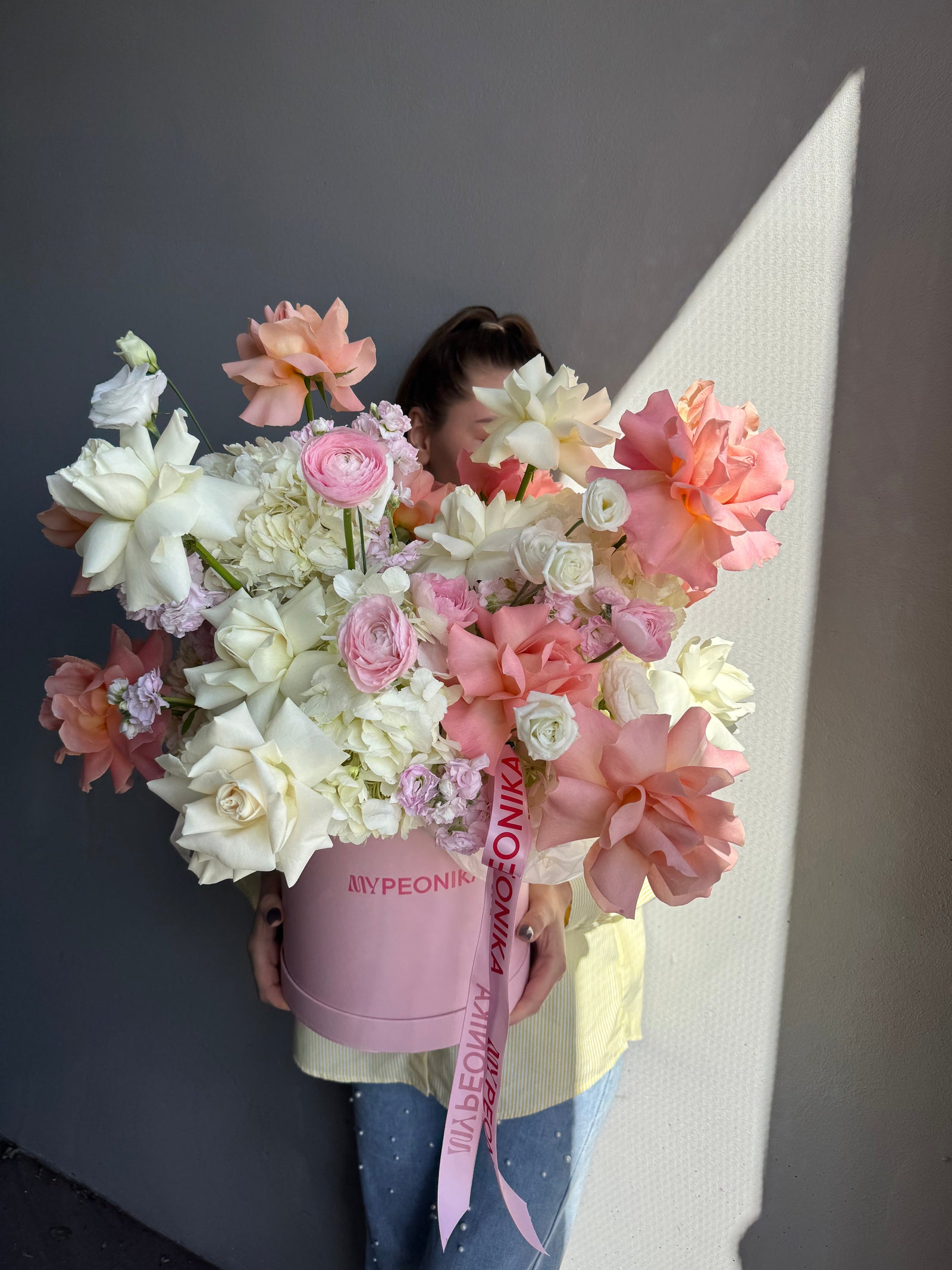 Flower Box “Petal Perfection” - ranunculuses, roses