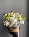 Flower Basket “Okay But This One” — peonies, hydrangea, roses
