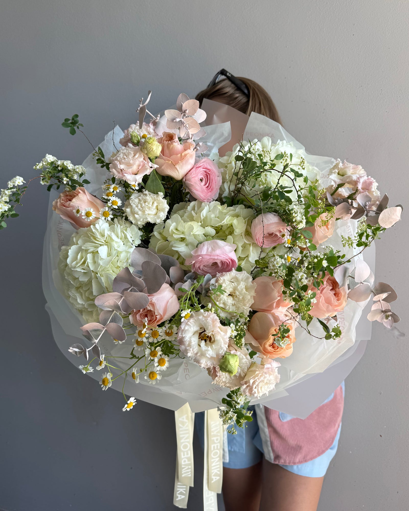 Bouquet “Soft Power” - Lisianthus, spirea, roses, ranunculus, hydrangeas