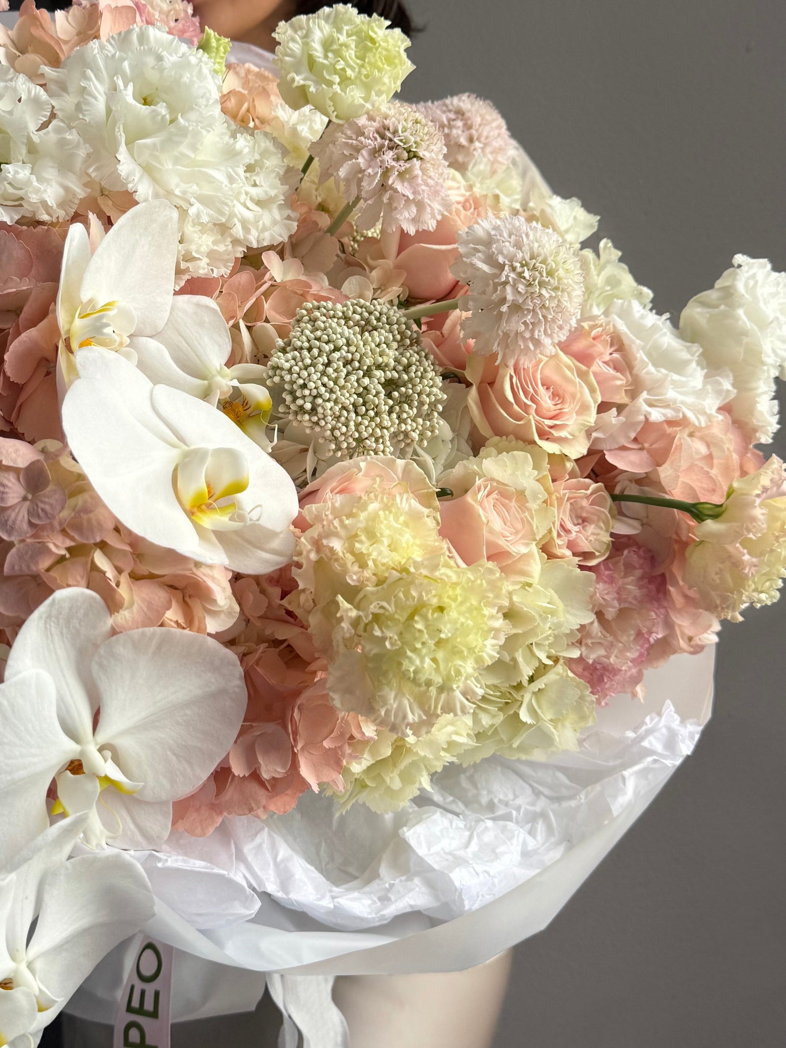 Bouquet “Soft But Obsessed” — orchid, rose, hydrangea, lisianthus