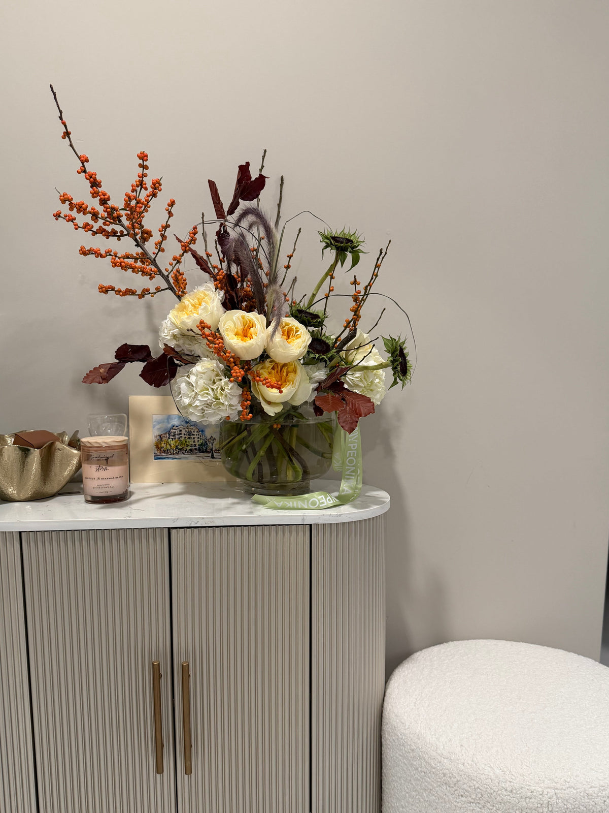 Interior arrangement in a vase  "Autumn Muse"