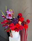 Flower Box “Drama Queen” — hydrangea, rose, amaranthus, gladiolus, decorative apple