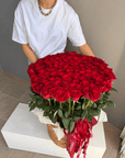 Long Red Rose Basket