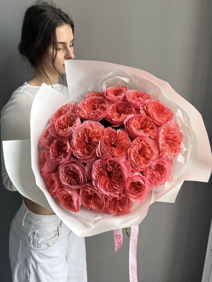 Bouquet "Pink Expression" - 25 pink garden roses