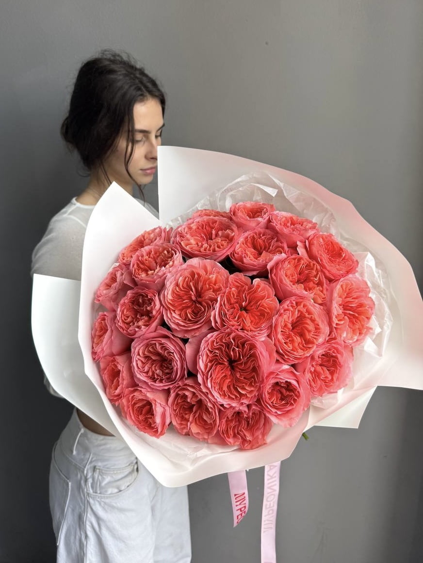 Bouquet "Pink Expression" - 24 pink garden roses