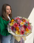Bouquet "Dopamine" - roses, peony roses