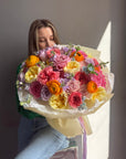 Bouquet "Dopamine" - roses, peony roses