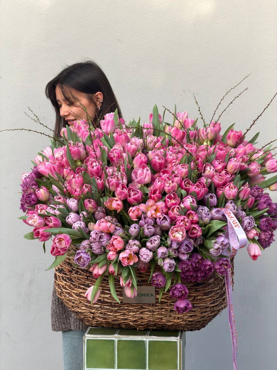 Flower Basket “Main Character Energy” — 400 peony tulips