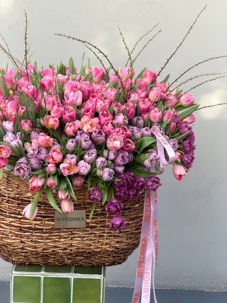 Flower Basket “Main Character Energy” — 400 peony tulips