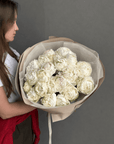 Bouquet of Peonies "Bowl of cream" - white peonies
