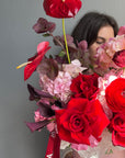 Flower Box “Hotline” — roses, anthurium, ranunculus, calla lilies, hydrangeas