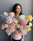 Flower Box "Pure Love" - garden roses, ranunculuses