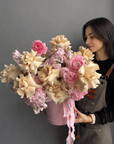 Flower Box “Strawberries and Cream” — roses, ranunculus, hydrangea