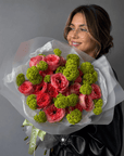 Bouquet "Lush Crush" - garden roses, viburnum