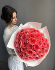 Bouquet "Pink Expression" - 40 pink garden roses